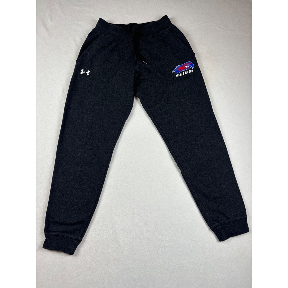 Under Armour Mens Rugby Fleece Joggers Charcoal Gray Sweatpants Medium Loose Fit